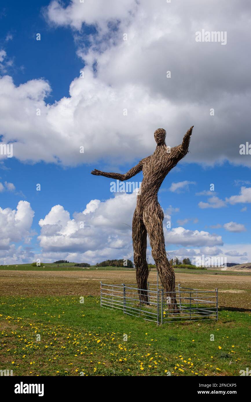 La sculpture en osier à East Kirkcarsewell Farm près de Kirkcudbright. Écosse Banque D'Images