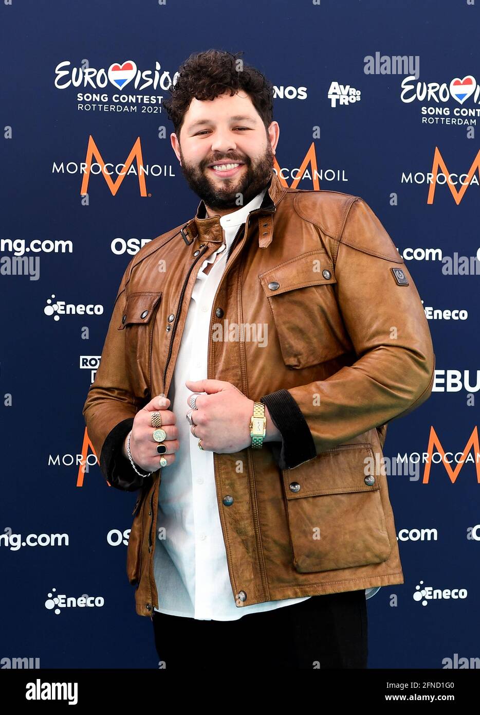 Le Candidat James Newman Du Royaume Uni Pose Sur La Turquoise Carpet Lors De La Ceremonie D Ouverture Du Concours Eurovision Song 2021 A Rotterdam Pays Bas Le 16 Mai 2021 Reuters Piroschka Van De Wouw