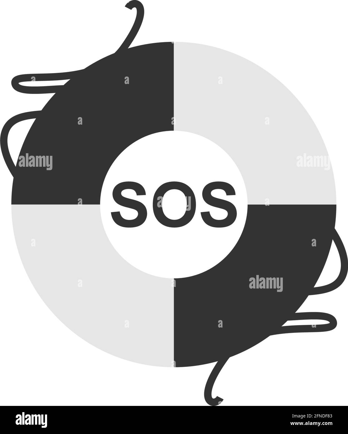 Illustration du modèle vectoriel de concept d'icône de symbole SOS Illustration de Vecteur