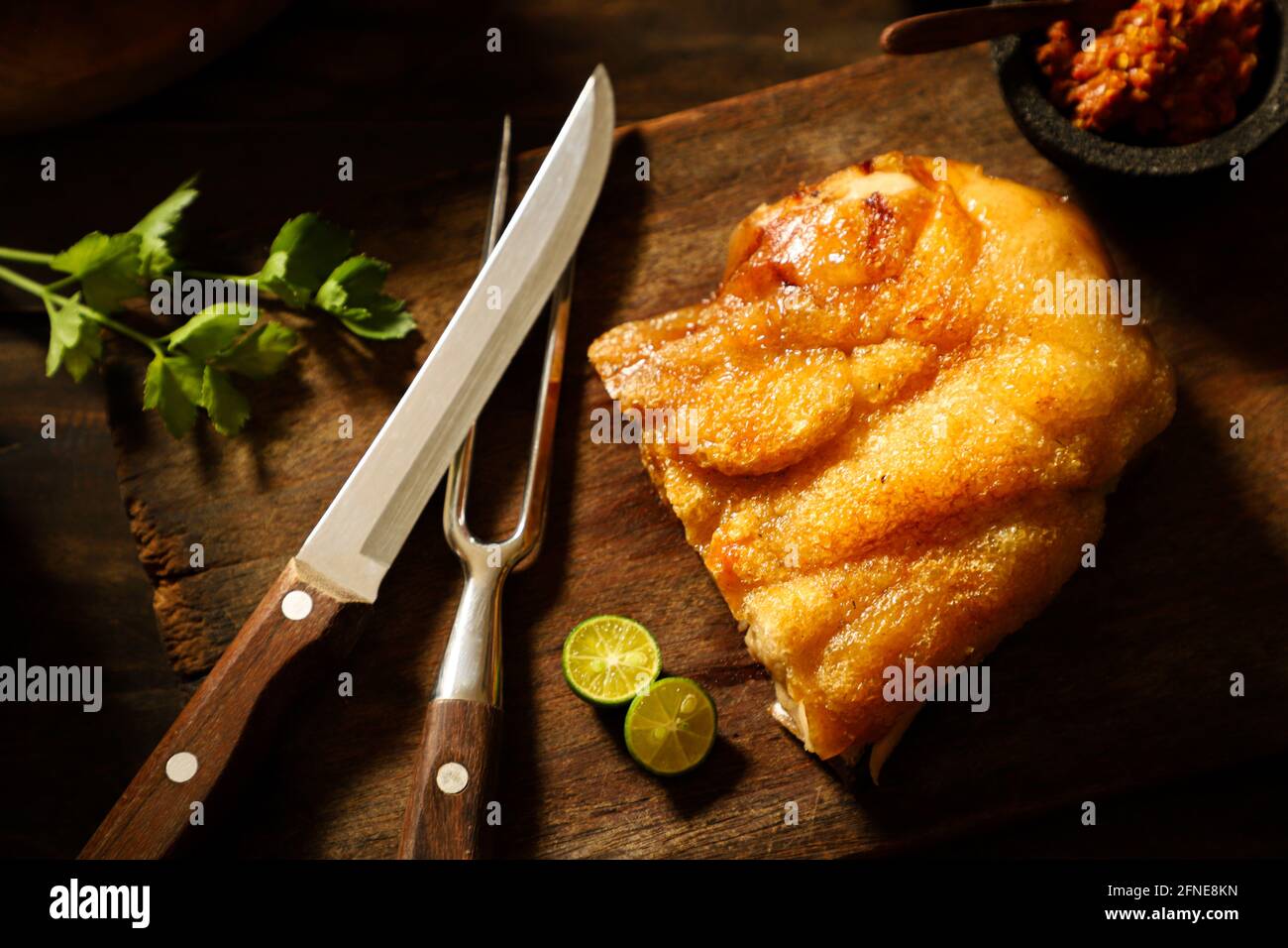 Bipang Ambawang. Rôti de porc d'Ambawang, Kalimantan occidental Banque D'Images