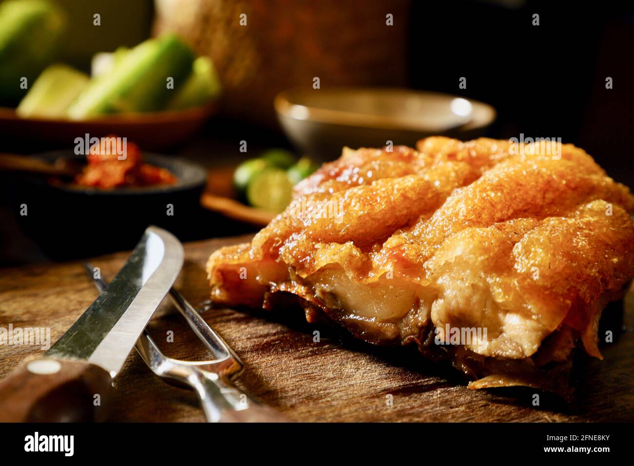 Bipang Ambawang. Rôti de porc d'Ambawang, Kalimantan occidental Banque D'Images