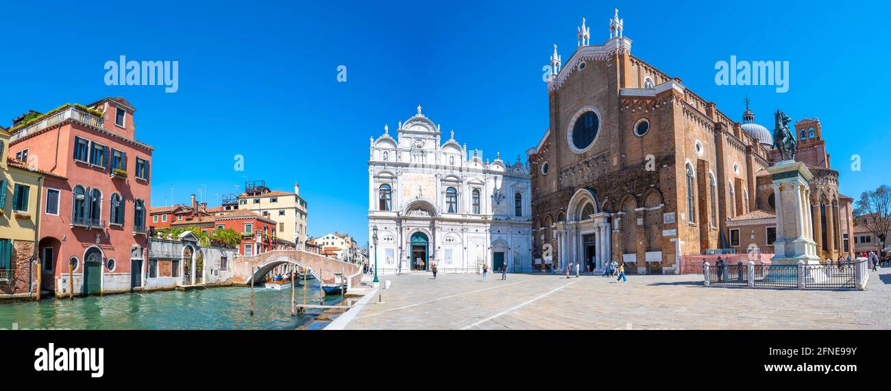 Eglise de Santi Giovanni e Paolo et Scuola Grande di San Marco, Campo Santi Giovanni e Paolo, Castello, Venise, Vénétie, Italie Banque D'Images