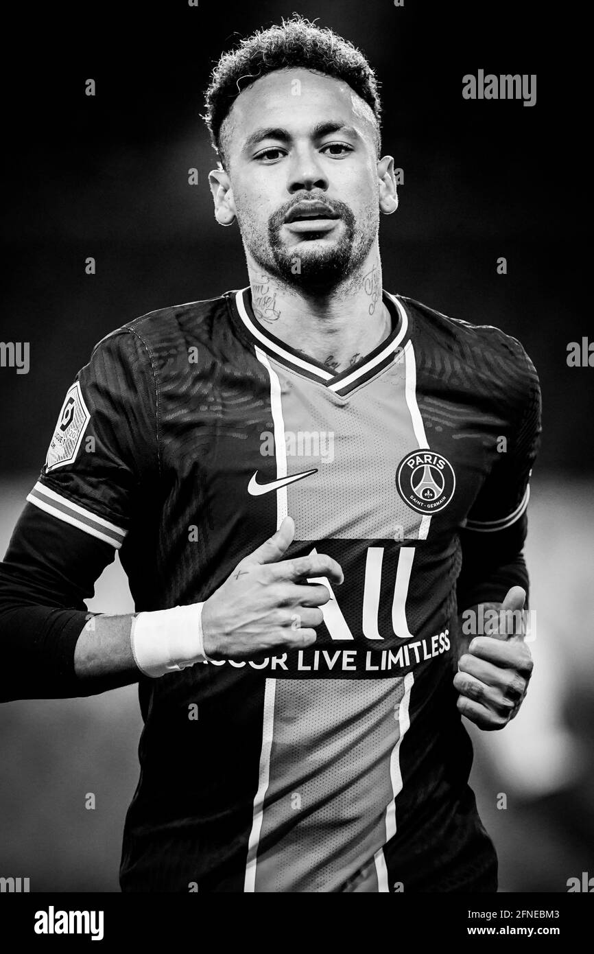 Neymar lors du match de football de la Ligue française 1 entre Paris Saint Germain (PSG) et Stade de Reims (SR) au stade du Parc des Princes, à Paris, France, le 16 mai 2021. Photo de Julien Poupart/ABACAPRESS.COM Banque D'Images