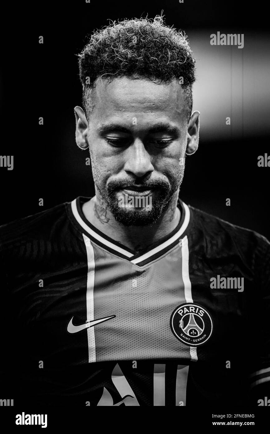 Neymar lors du match de football de la Ligue française 1 entre Paris Saint Germain (PSG) et Stade de Reims (SR) au stade du Parc des Princes, à Paris, France, le 16 mai 2021. Photo de Julien Poupart/ABACAPRESS.COM Banque D'Images