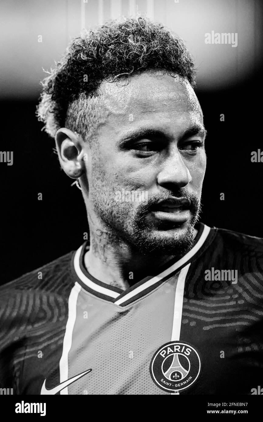 Neymar lors du match de football de la Ligue française 1 entre Paris Saint Germain (PSG) et Stade de Reims (SR) au stade du Parc des Princes, à Paris, France, le 16 mai 2021. Photo de Julien Poupart/ABACAPRESS.COM Banque D'Images