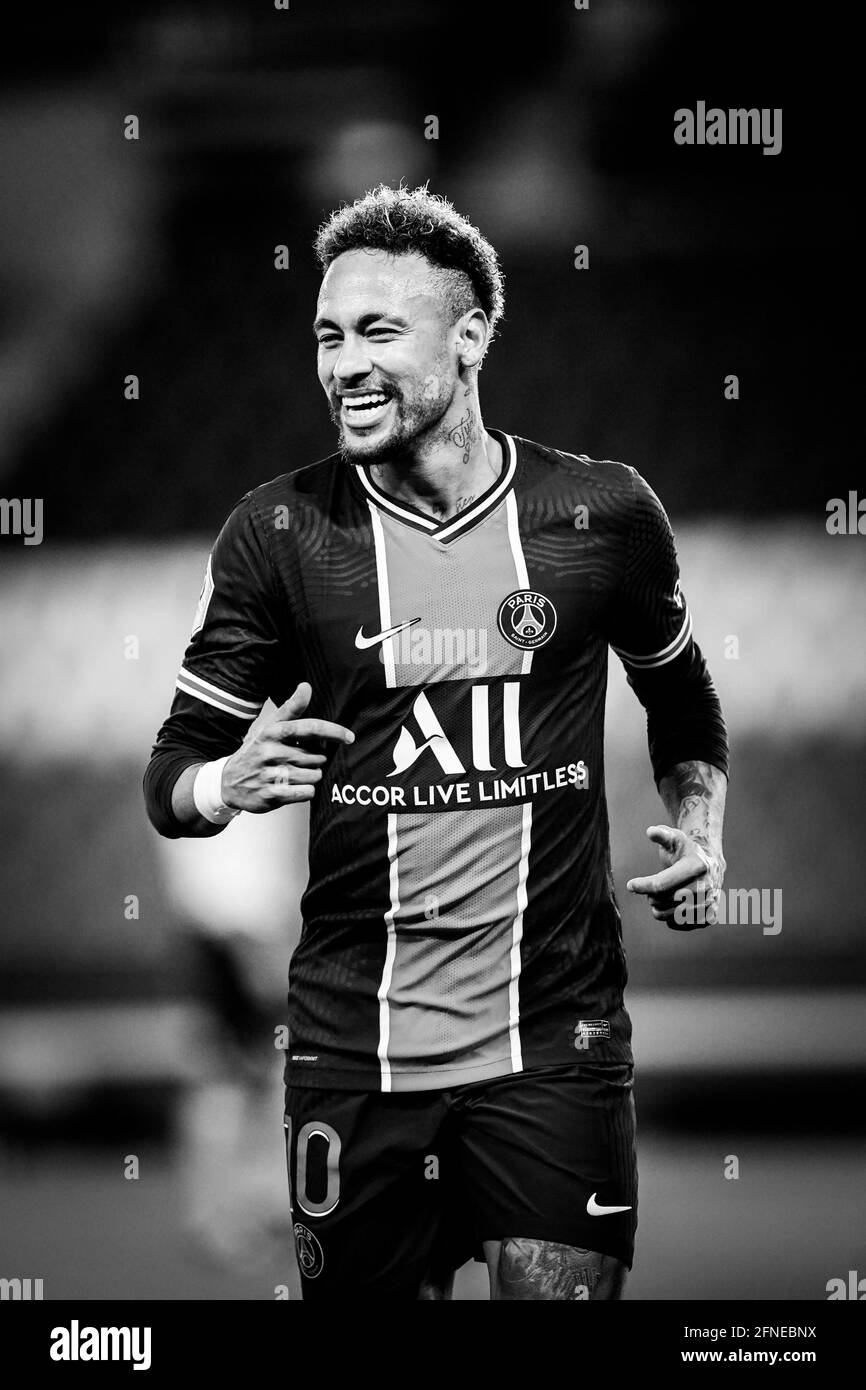 Neymar lors du match de football de la Ligue française 1 entre Paris Saint Germain (PSG) et Stade de Reims (SR) au stade du Parc des Princes, à Paris, France, le 16 mai 2021. Photo de Julien Poupart/ABACAPRESS.COM Banque D'Images