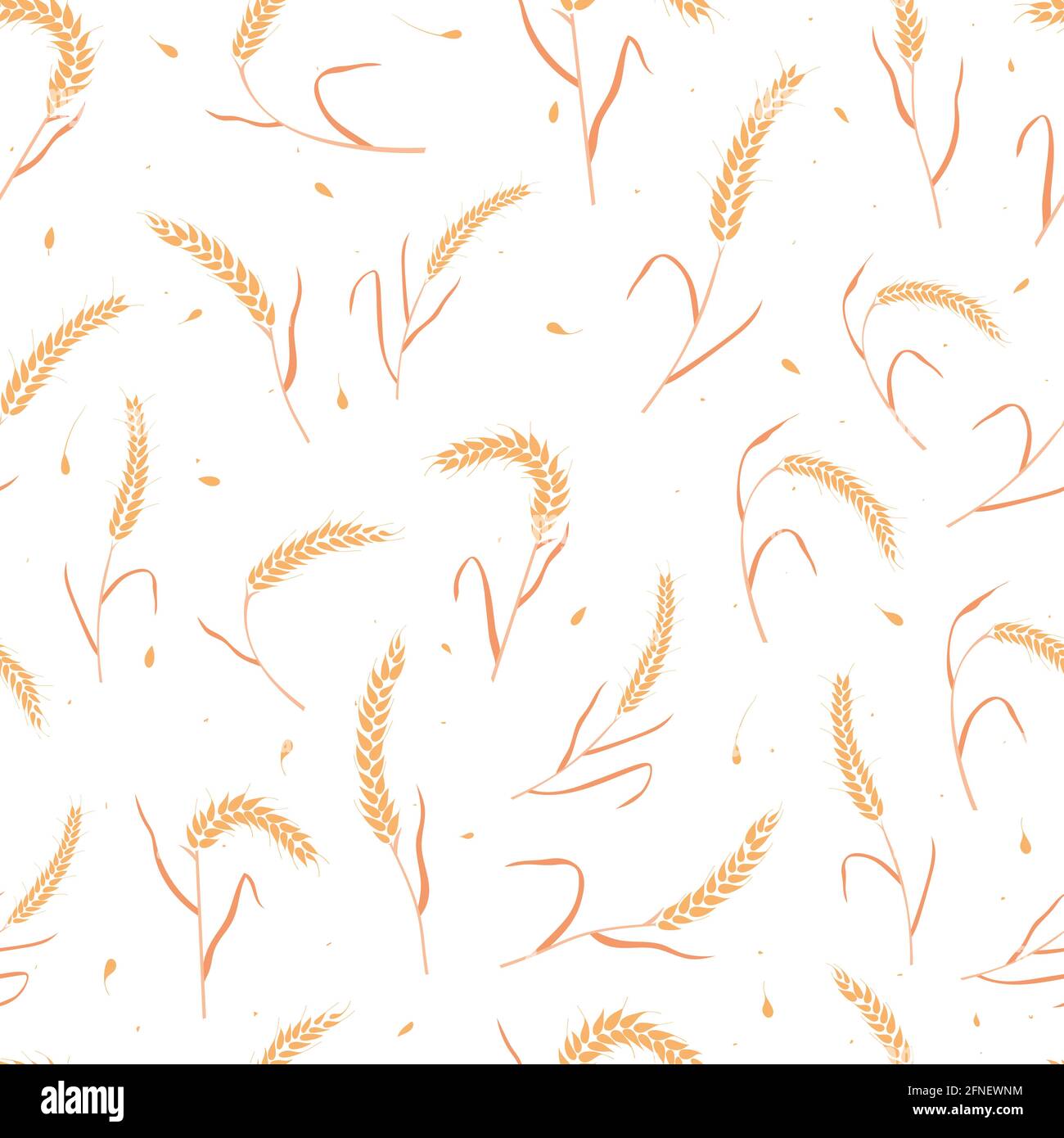 Motif sans couture avec graines de grain entier organique, oreilles naturelles isolées sur fond blanc. Illustration de Vecteur