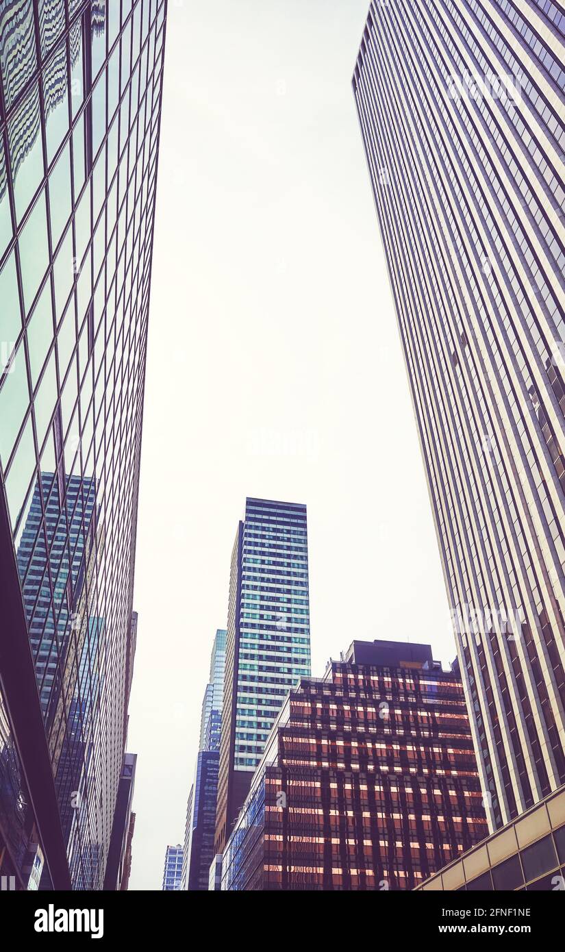 New York City architecture moderne, couleurs de l'image, Etats-Unis. Banque D'Images