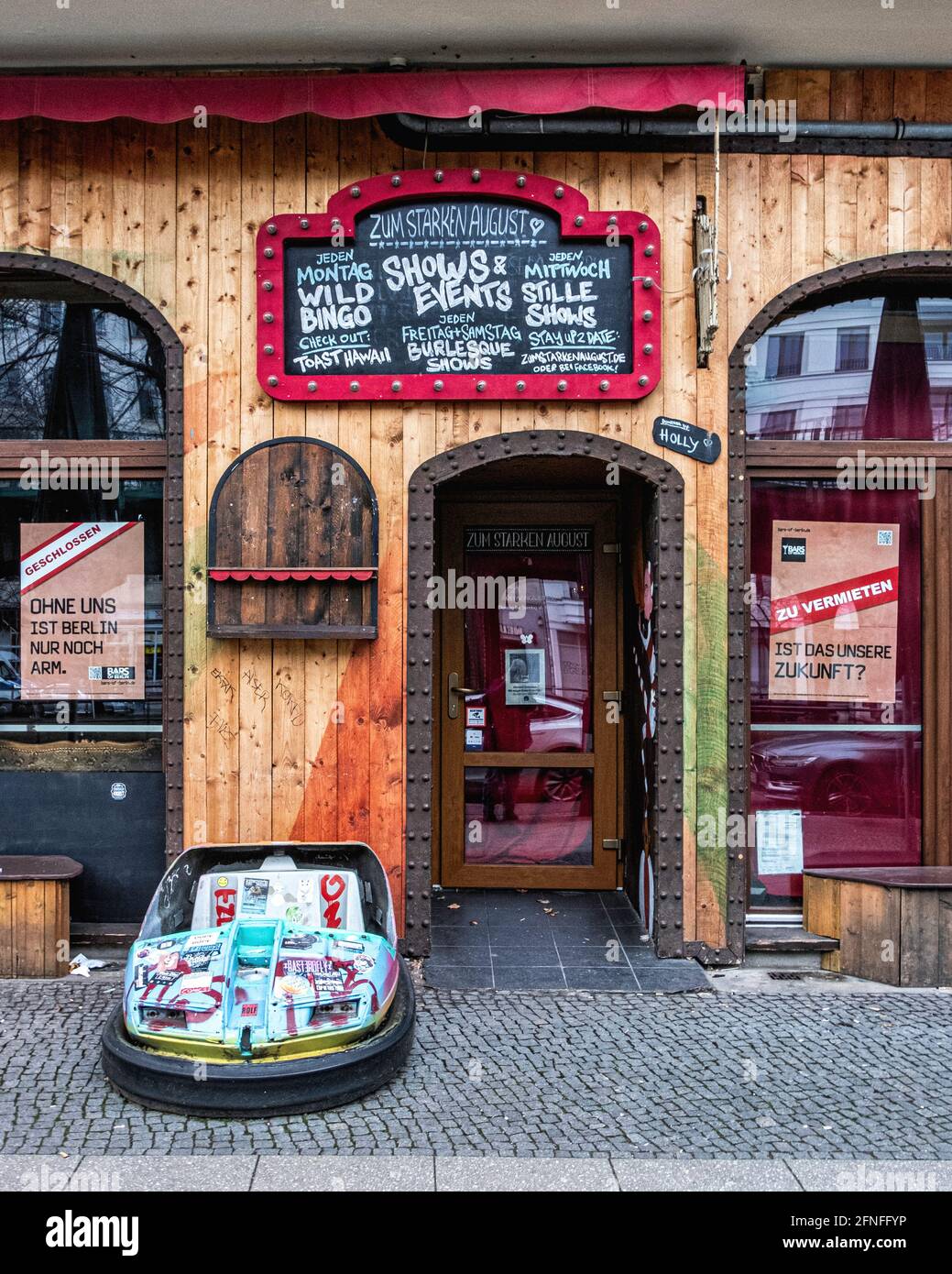 Zum Starken August Event café, Craft Beer Bar avec spectacle d'animation, Schönhauser Allee 56, Prenzlauer Berg, Berlin. Fermé pendant la pandémie de Covid Banque D'Images