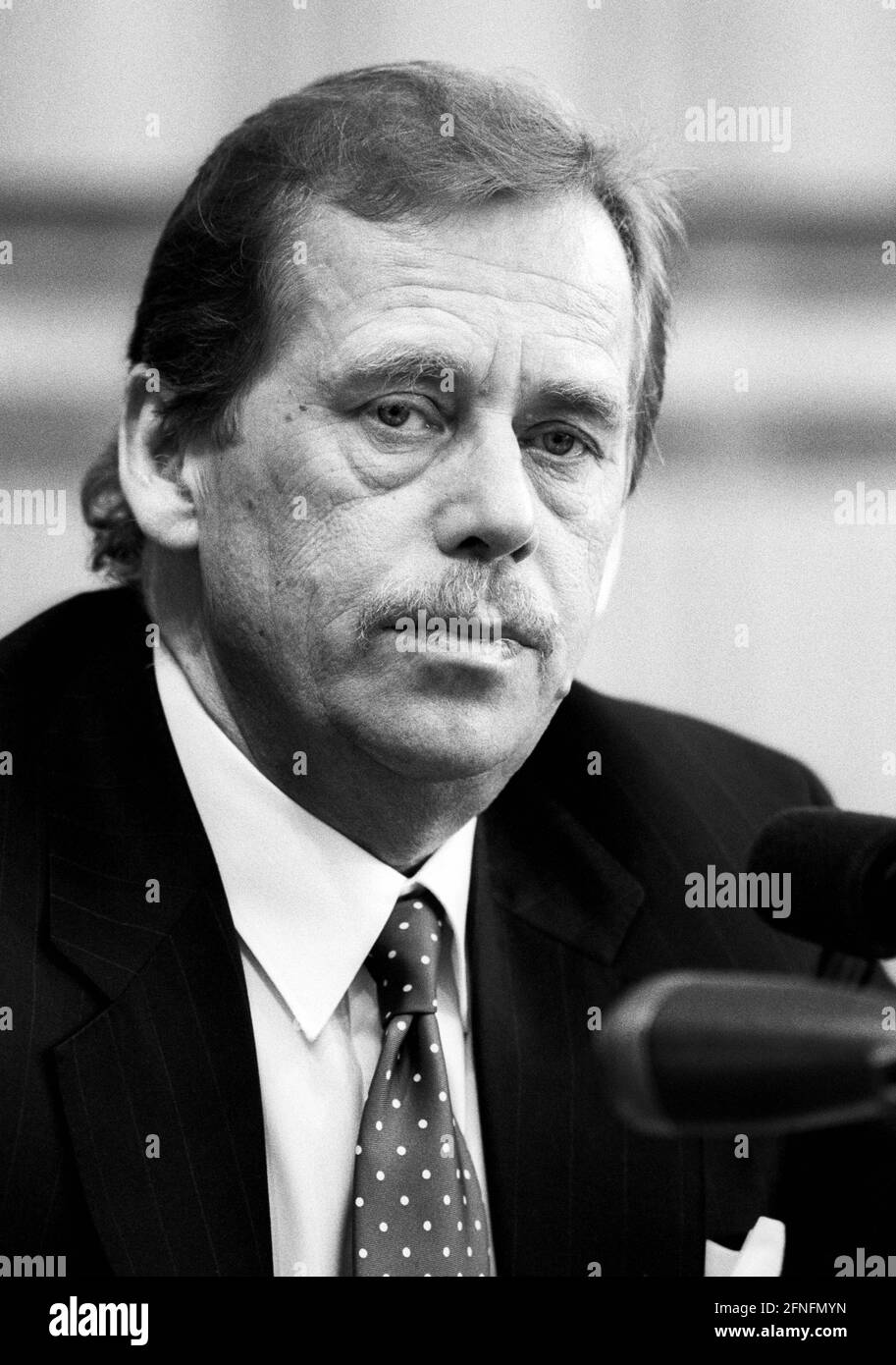 Vaclav HAVEL , Président du CSFR , avril 1993 [traduction automatique] Banque D'Images