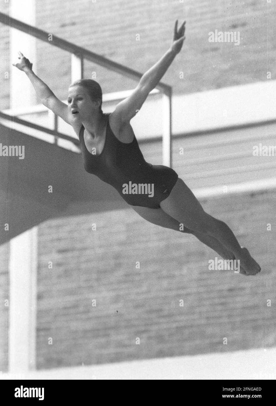 Jeux pré-Olympiques 1967 au Mexique: Plongée sous-marine: Ingrid Krämer (GER/GDR) action à partir de 3m de plateau. 15.10.1967. [traduction automatique] Banque D'Images