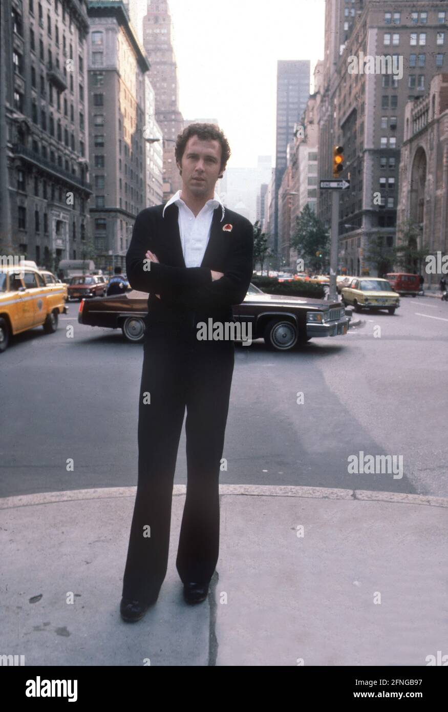 Franz Beckenbauer, en déplacement à Cosmos New York, visite Manhattan le 30 septembre 1977. [traduction automatique] Banque D'Images