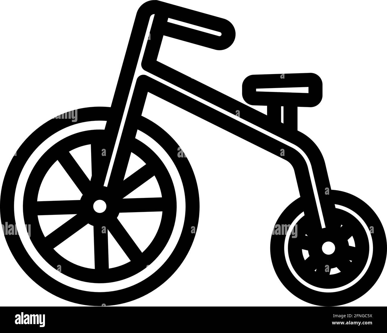 Icône bébé Trike. Conception de contour gras modifiable. Illustration vectorielle. Illustration de Vecteur