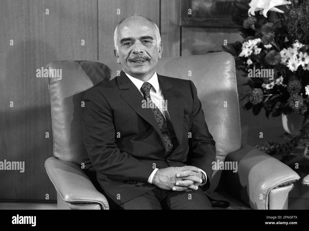 Allemagne, Bonn, 03.09.1990 Archive-No.: 20-17-31 Roi Hussein de Jordanie à Bonn photo: Roi Hussein Bin Talal [traduction automatique] Banque D'Images