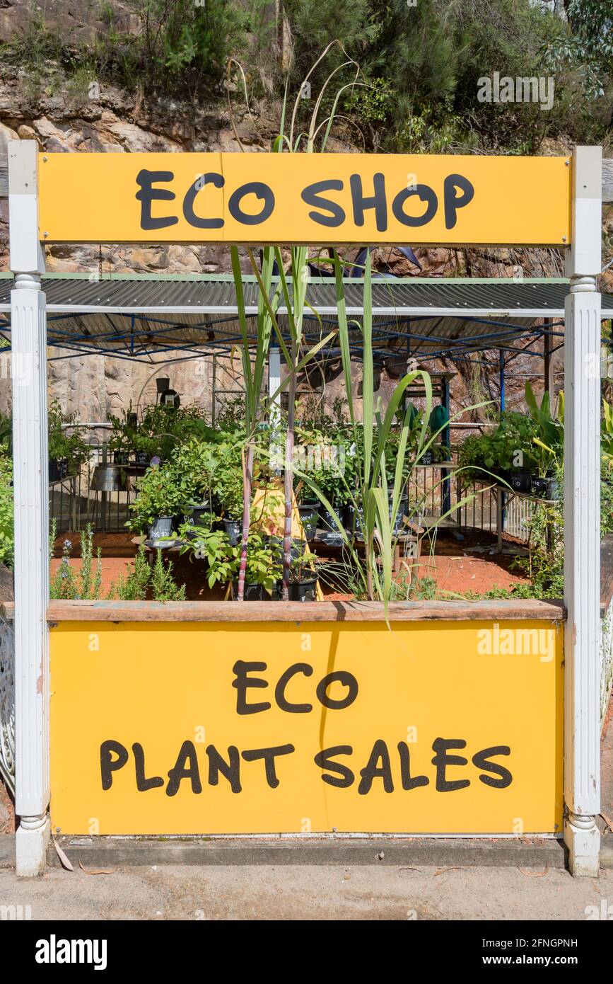 L'Eco Shop est situé près de l'Eco House respecté au Kimbriki Resource Recovery Centre, dans le nord de Sydney, en Australie, un centre d'apprentissage et d'expérience écologiques Banque D'Images