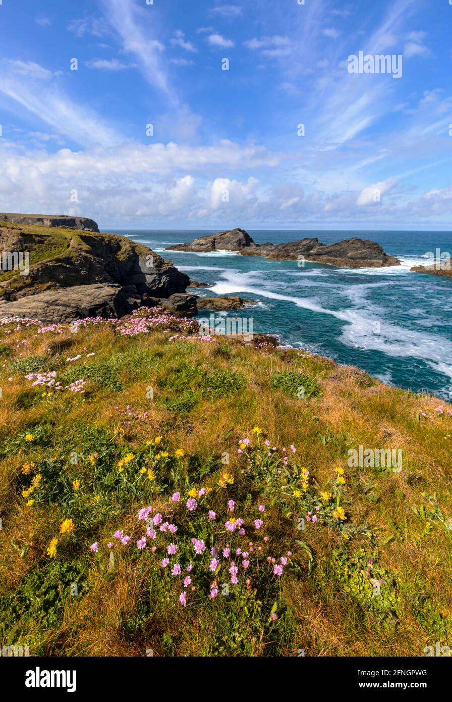 Vue sur les îles Trescore Banque D'Images