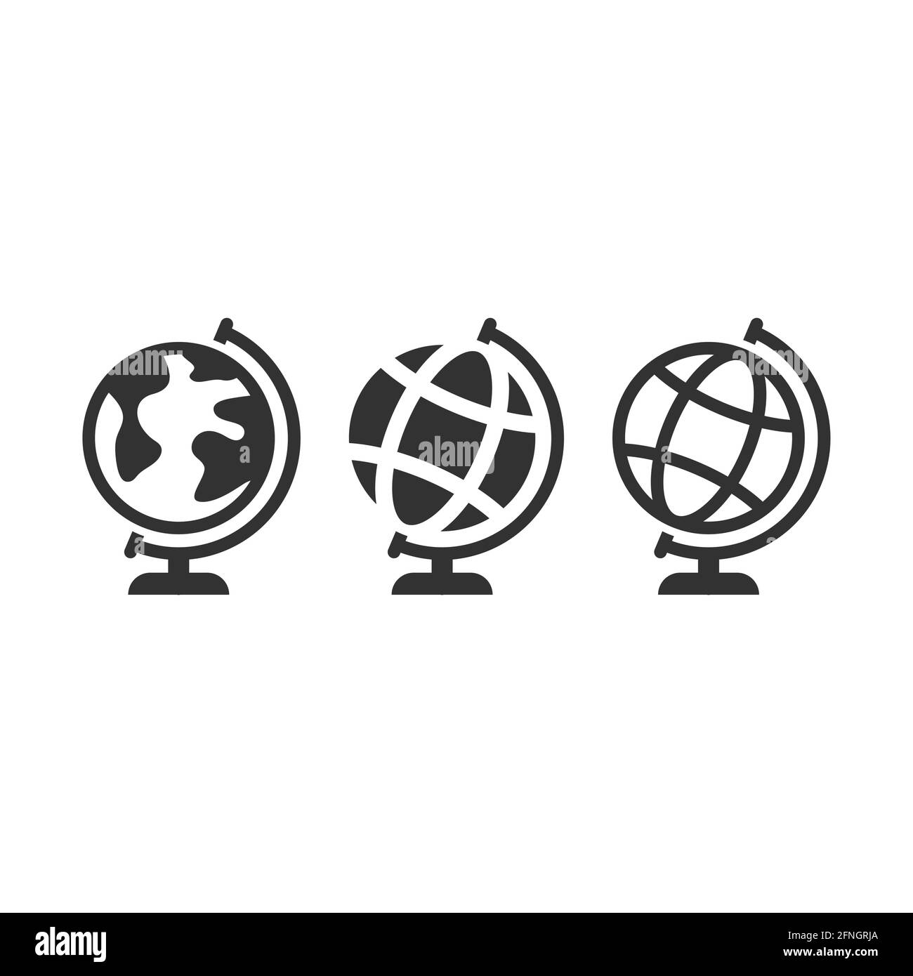 Icône de vecteur noir Globus. Symbole globe terrestre planète. Illustration de Vecteur