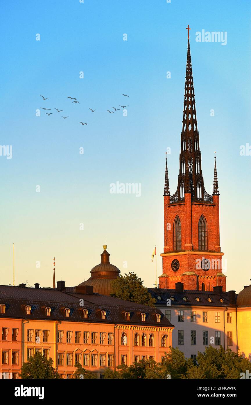 Église Riddarholm (Riddarholmskyrkan), l'île de Riddarholmen, Stockholm, Suède Banque D'Images