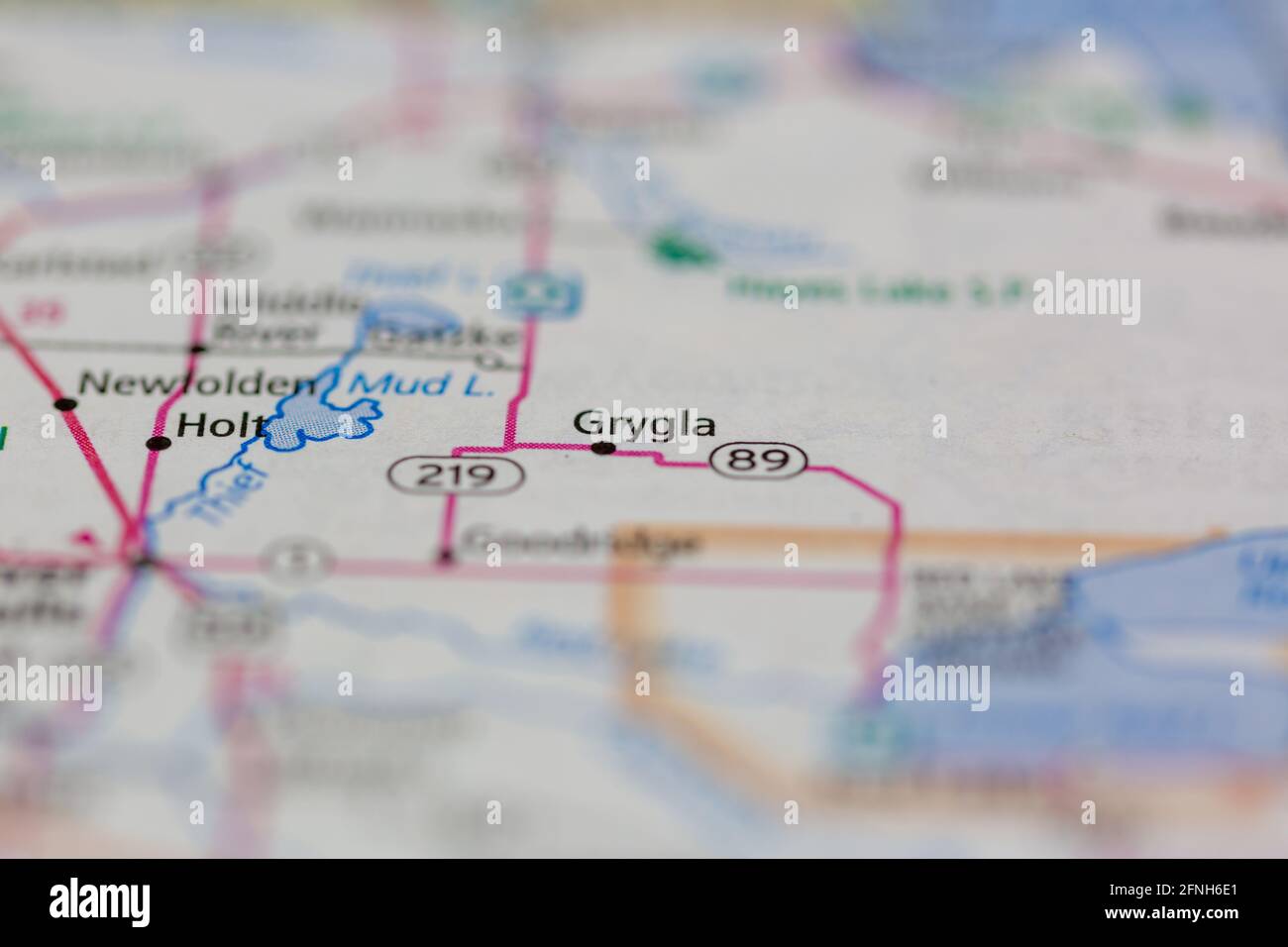 Carte de grygla minnesota Banque de photographies et d’images à haute