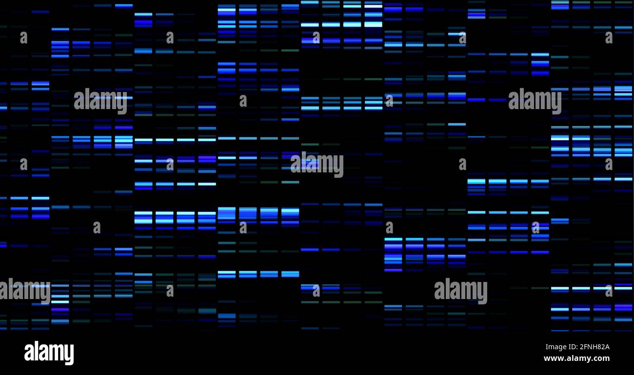 Image numérique de mosaïque bleue sqaures sur fond noir Banque D'Images