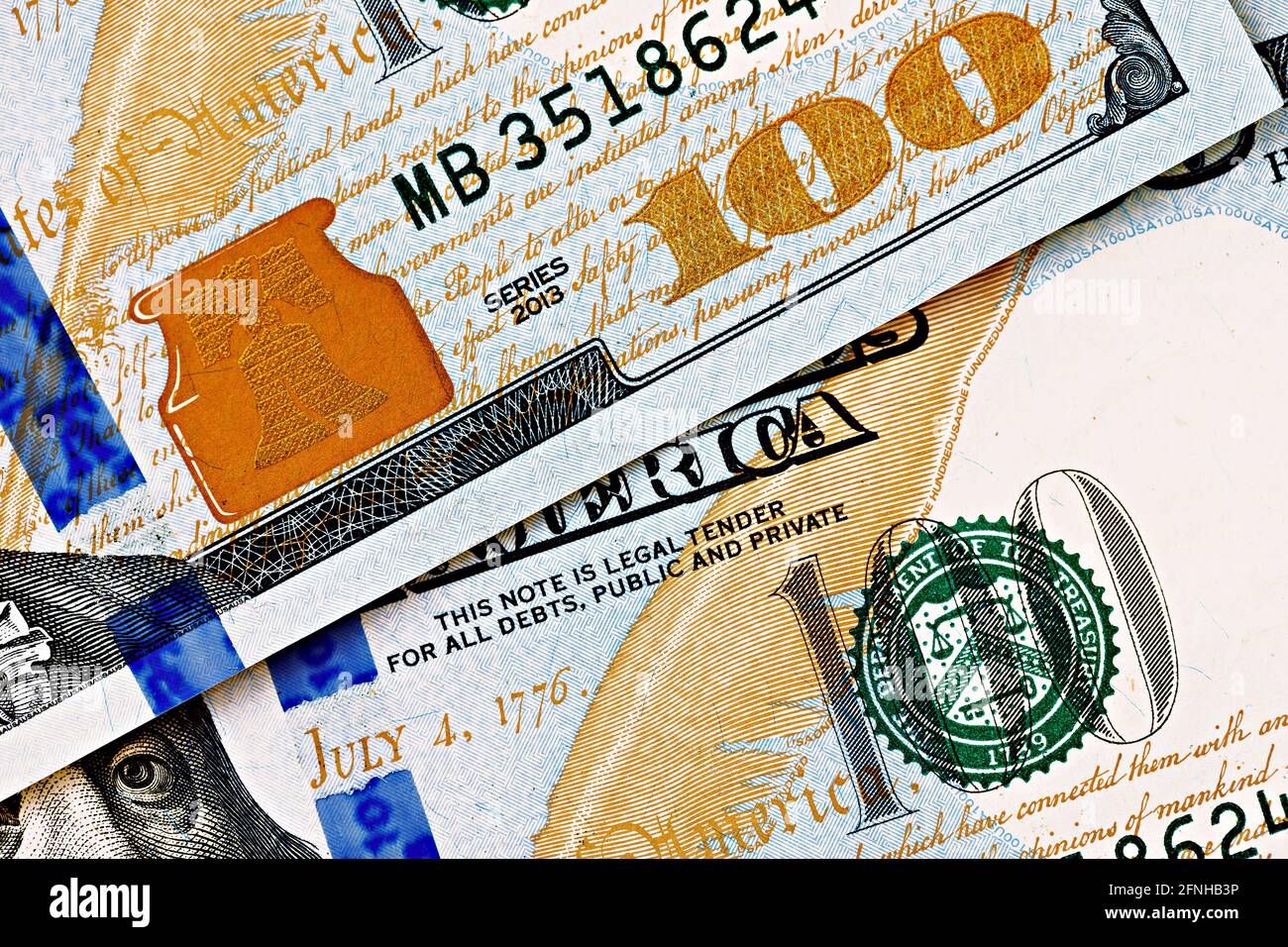 topview de fragment de billets en dollars comme un fond Banque D'Images