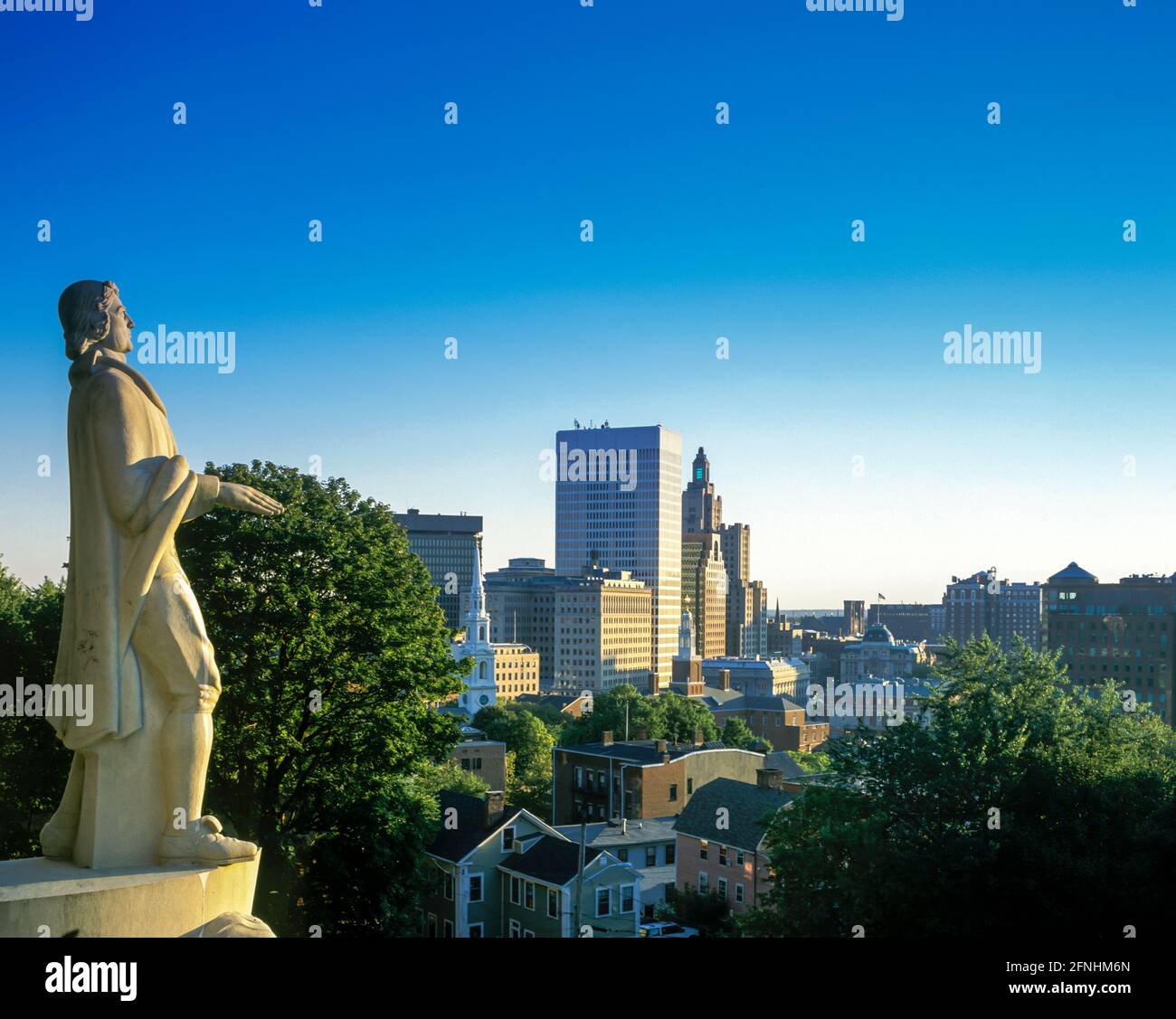 MONUMENT HISTORIQUE NATIONAL ROGER WILLIAMS 2004 (©RALPH THOMAS WALKER 1939) PROSPECT TERRACE PARK CENTRE VILLE HORIZON PROVIDENCE RHODE ISLAND USA Banque D'Images