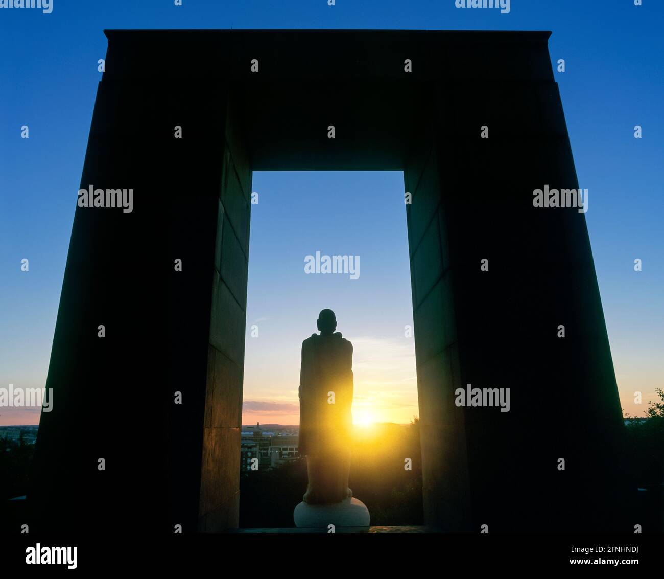 MONUMENT HISTORIQUE NATIONAL ROGER WILLIAMS 2004 (©RALPH THOMAS WALKER 1939) PROSPECT TERRACE PARK CENTRE VILLE HORIZON PROVIDENCE RHODE ISLAND USA Banque D'Images