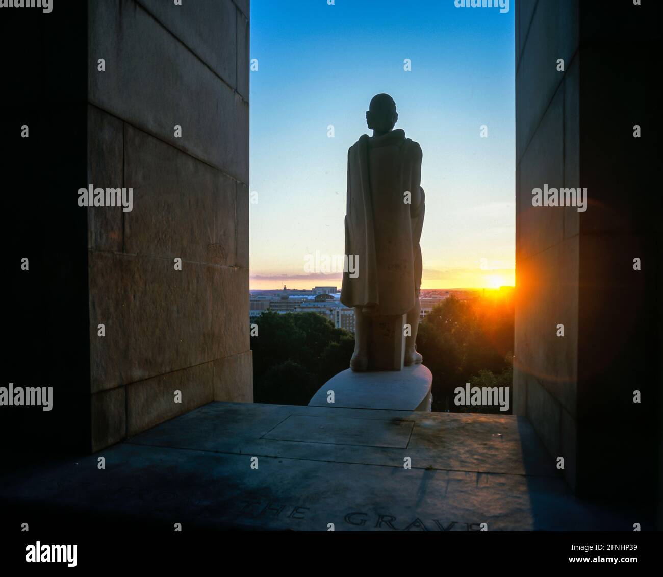 MONUMENT HISTORIQUE NATIONAL ROGER WILLIAMS 2004 (©RALPH THOMAS WALKER 1939) PROSPECT TERRACE PARK CENTRE VILLE HORIZON PROVIDENCE RHODE ISLAND USA Banque D'Images