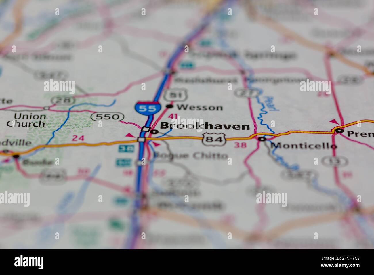 Carte de brookhaven mississippi Banque de photographies et d’images à