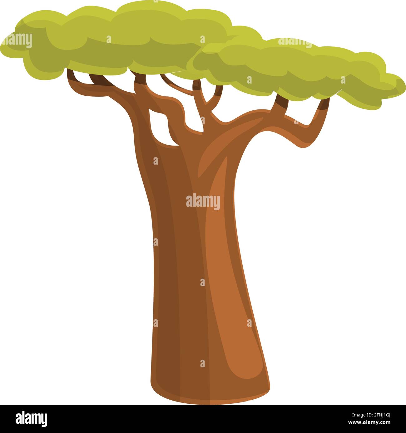 Icône d'arbre de baobab sauvage. Dessin animé de l'icône de vecteur d'arbre de baobab sauvage pour la conception de Web isolée sur fond blanc Illustration de Vecteur