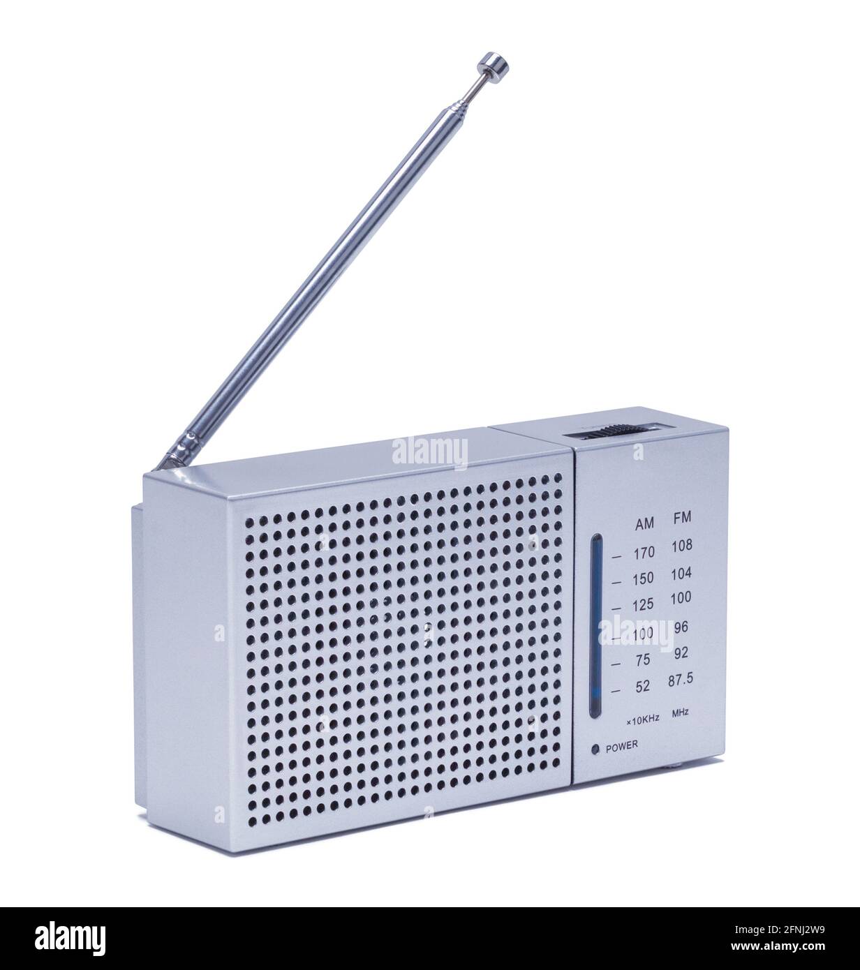 Petite radio à transistor métallique avec coupure d'antenne ? Banque D'Images