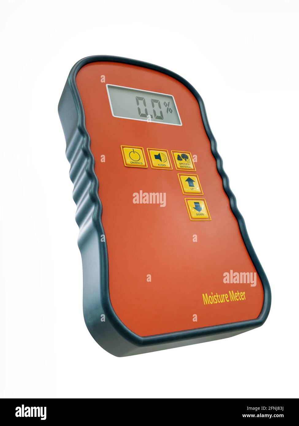 rendu 3d sur hygromètre à bois portable sur fond blanc Banque D'Images