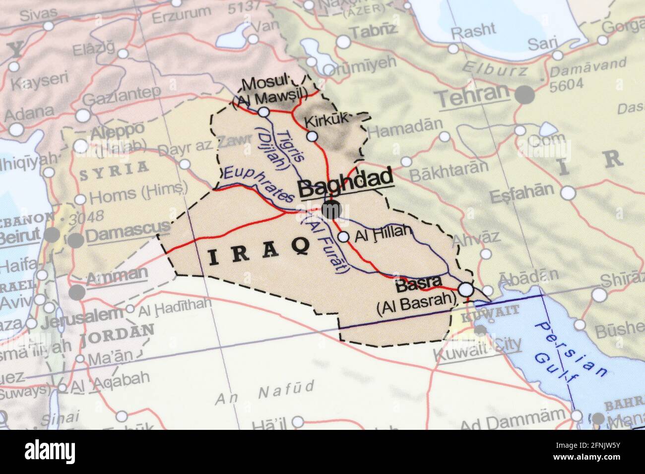Carte de l'Iraq mise en évidence à partir de l'esquisse Banque D'Images