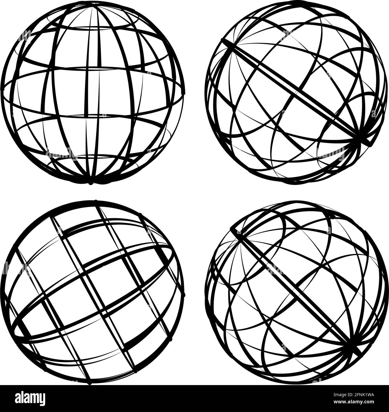 Sphère abstraite 3D, globe, élément de conception orbe – Illustration vectorielle de stock, graphiques clip-art Illustration de Vecteur