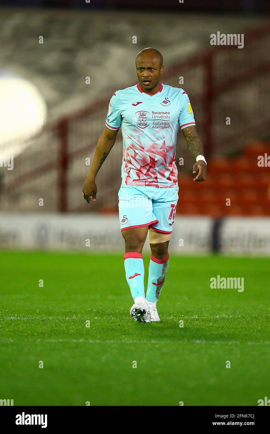 Oakwell, Barnsley, Angleterre - 17 mai 2021 André Ayew (10) de Swansea City pendant le jeu Barnsley v Swansea City, Sky Bet EFL Championship Playoff 2020/21, à Oakwell, Barnsley, Angleterre - 17 mai 2021 crédit: Arthur Haigh/WhiteRosephotos/Alay Live News Banque D'Images