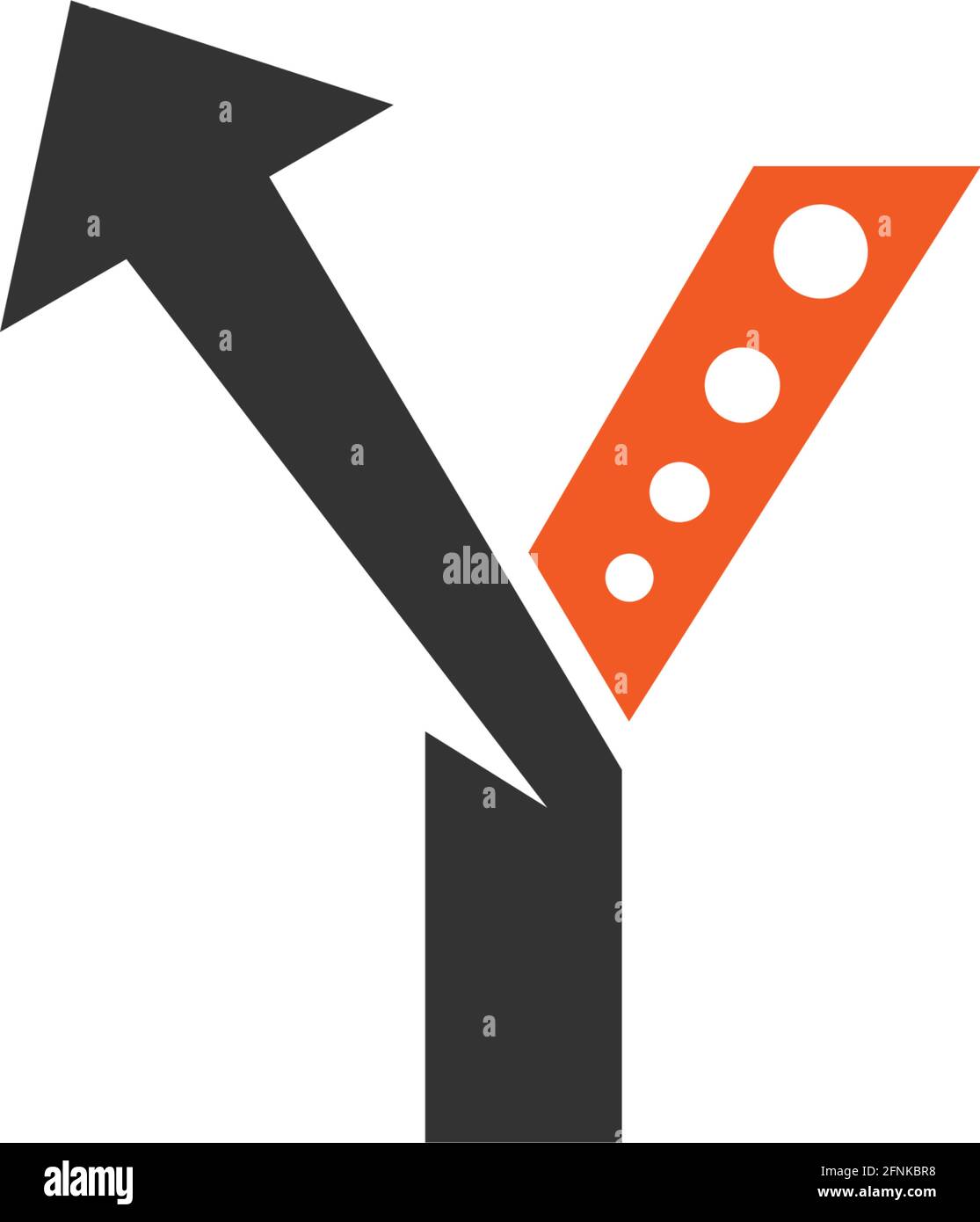 Modèle de vecteur de conception avec icône en forme de flèche et logo y Illustration de Vecteur