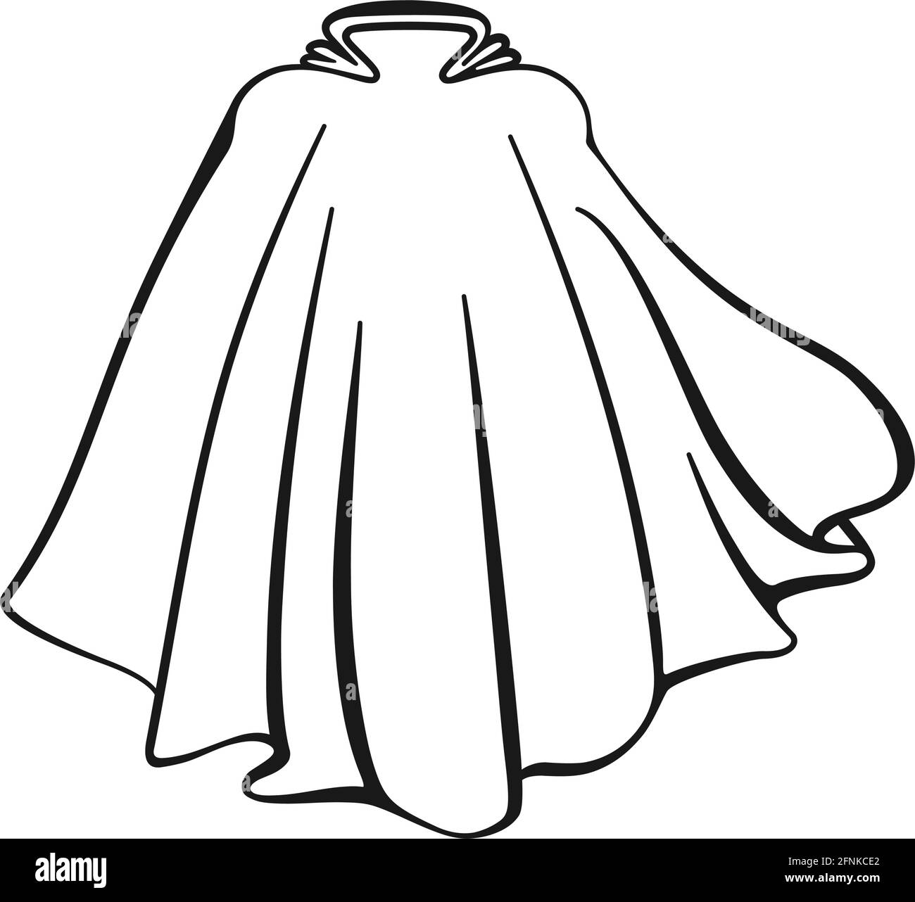 Cape ou manteau super-héros pour fantaisie costume en vecteur icône Illustration de Vecteur