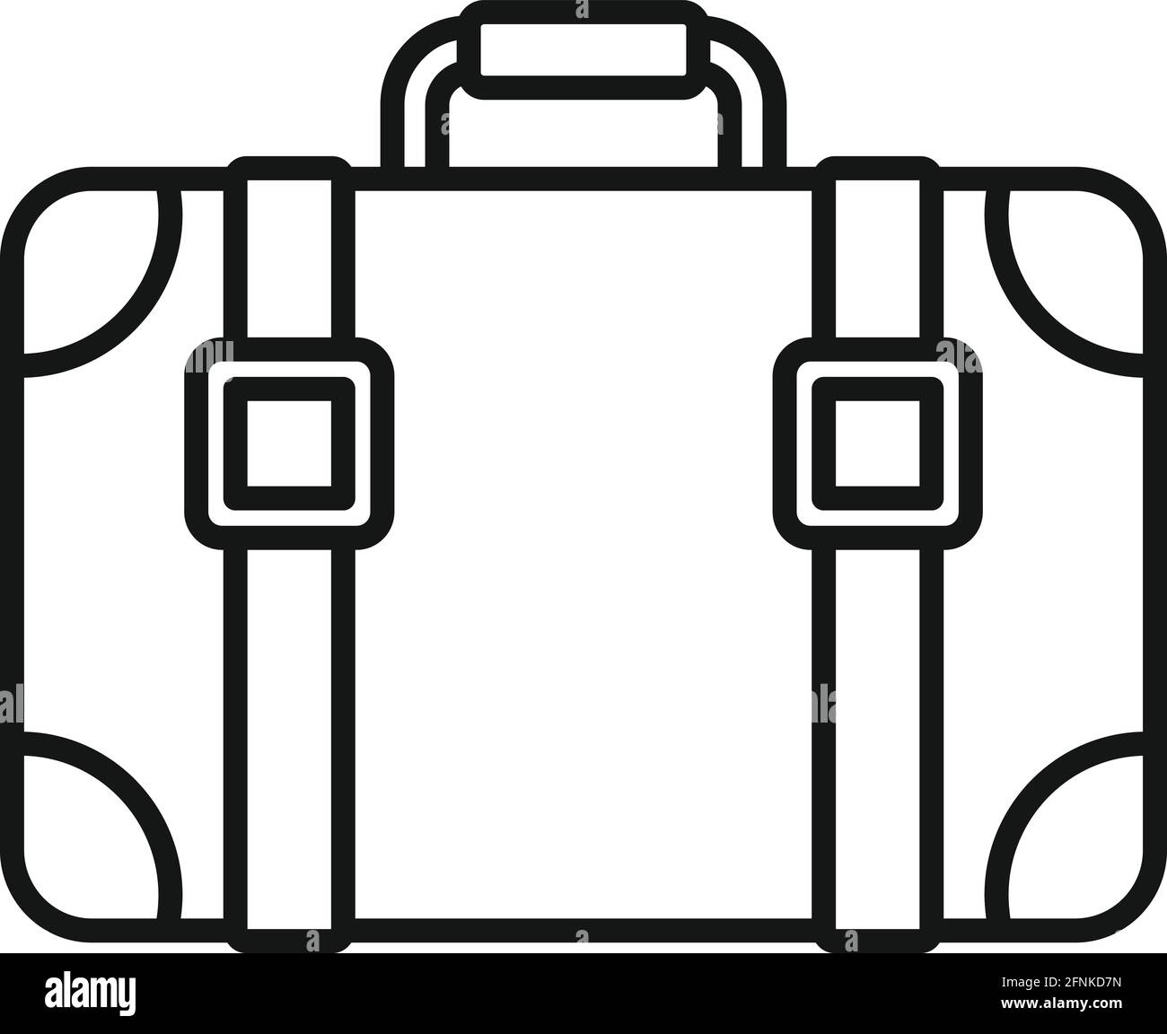 Icône de valise de randonnée, style contour Illustration de Vecteur
