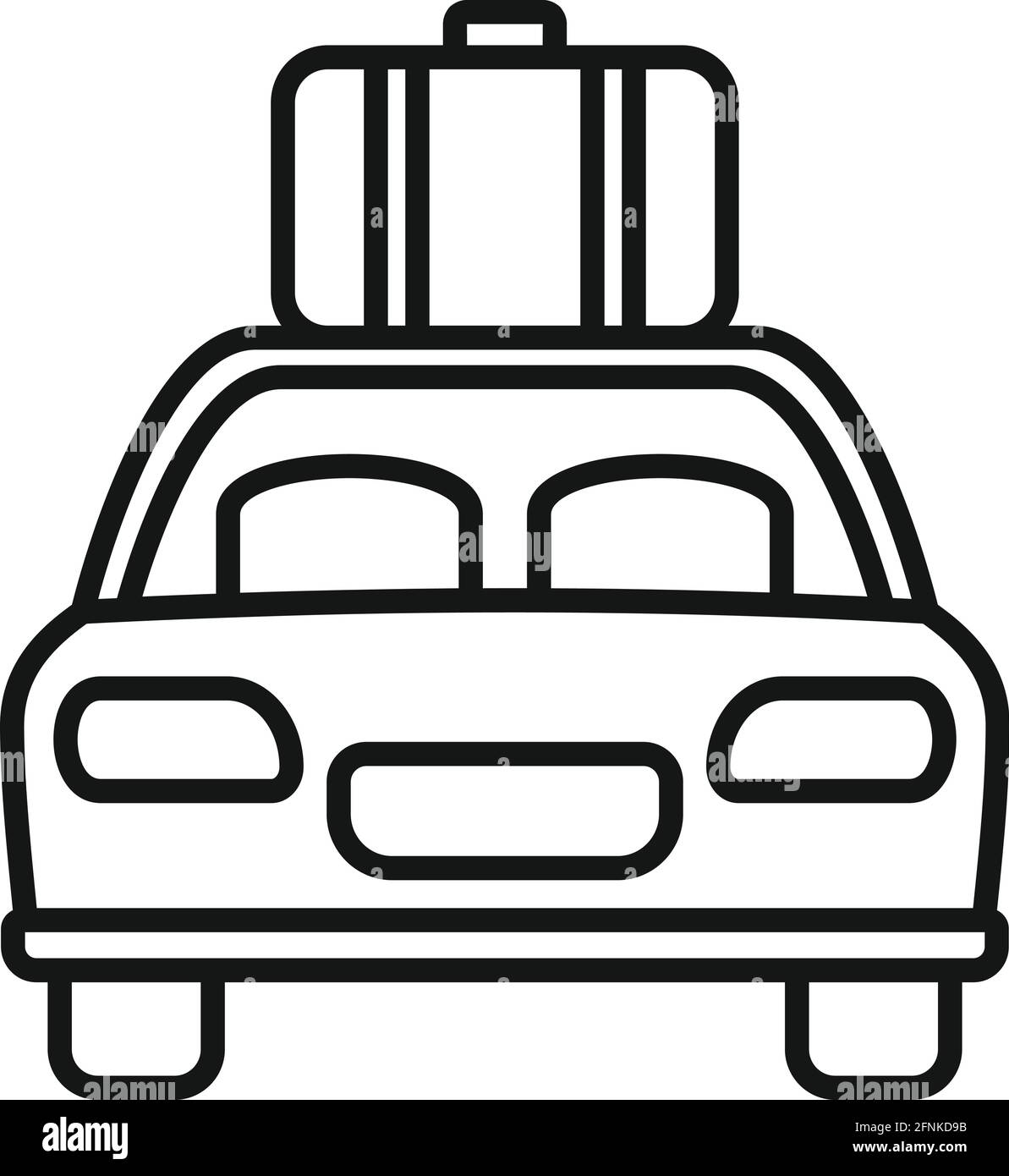 Icône de voiture familiale Hitchranking, style de contour Illustration de Vecteur