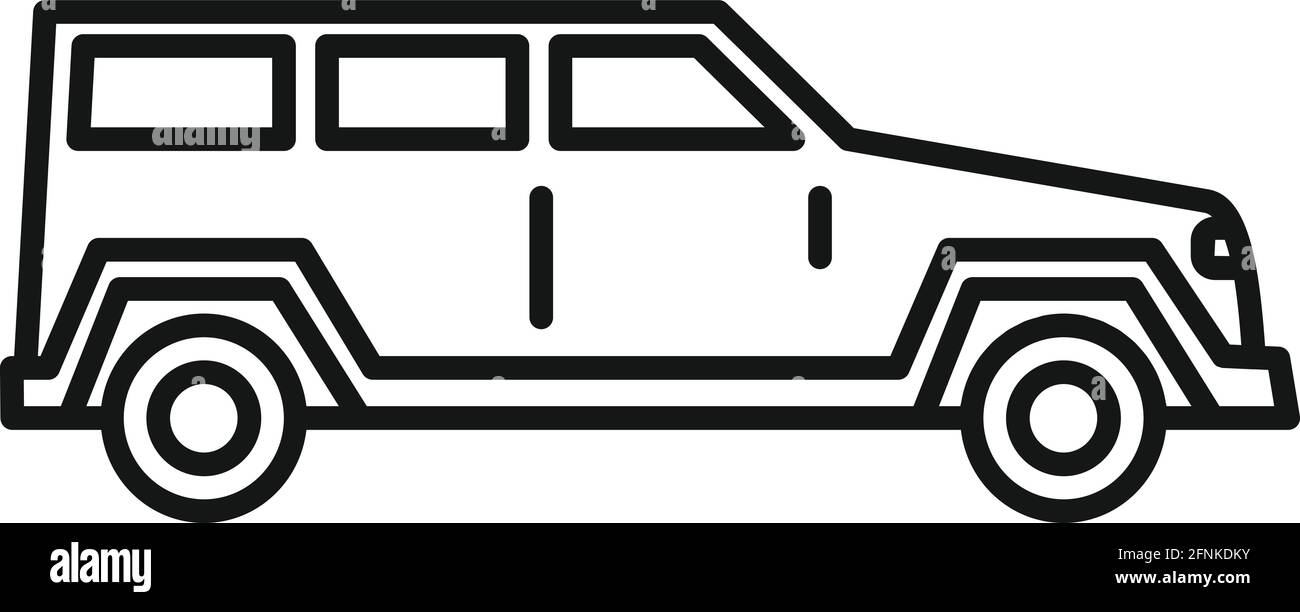 Icône de voiture de randonnée, style de contour Illustration de Vecteur