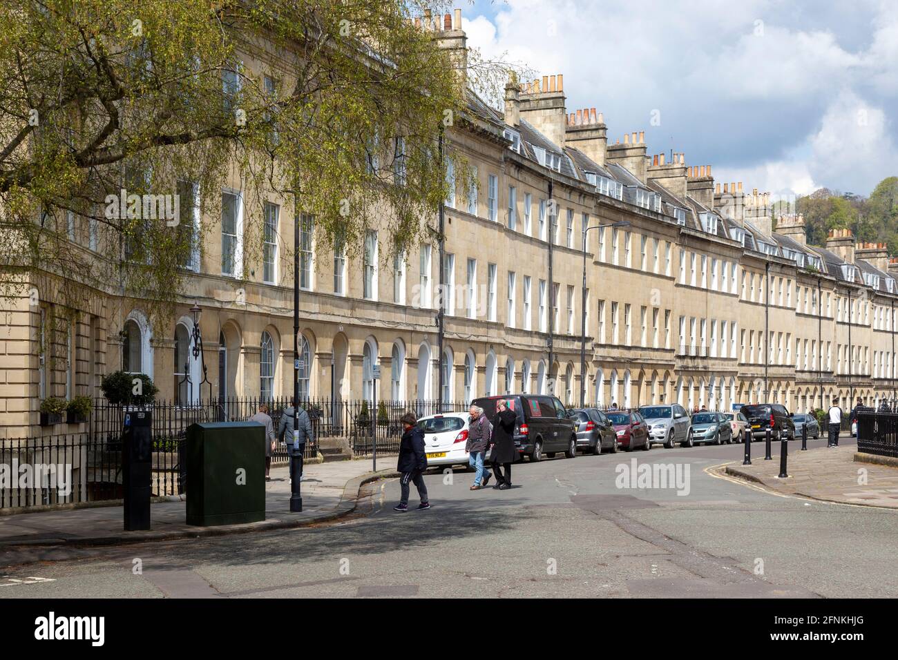 Architecture géorgienne classique de Henrietta Street, Bath, Somerset, Angleterre, Royaume-Uni c 1785 par Thomas Baldwin Banque D'Images