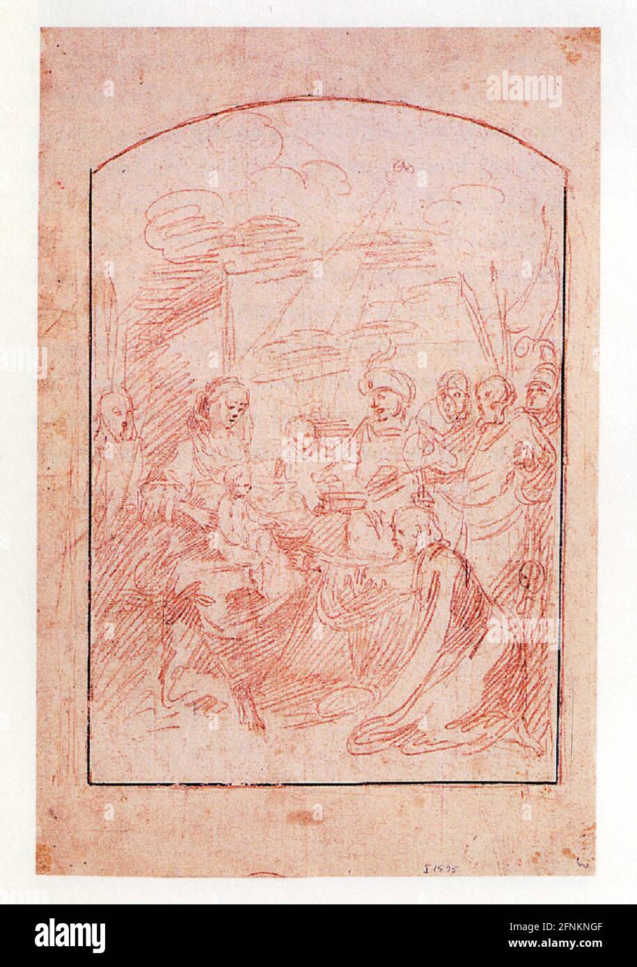 Antoine Watteau. Adoration des mages. Sanguine Banque D'Images