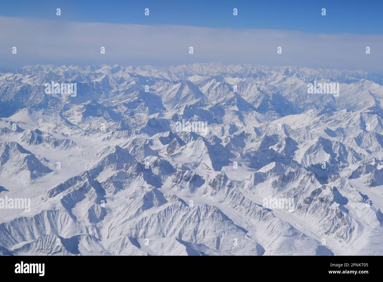 Vol à Leh Ladakh vol au-dessus de 9000 mètres qui offre des vues sur l'Himalaya indien Banque D'Images