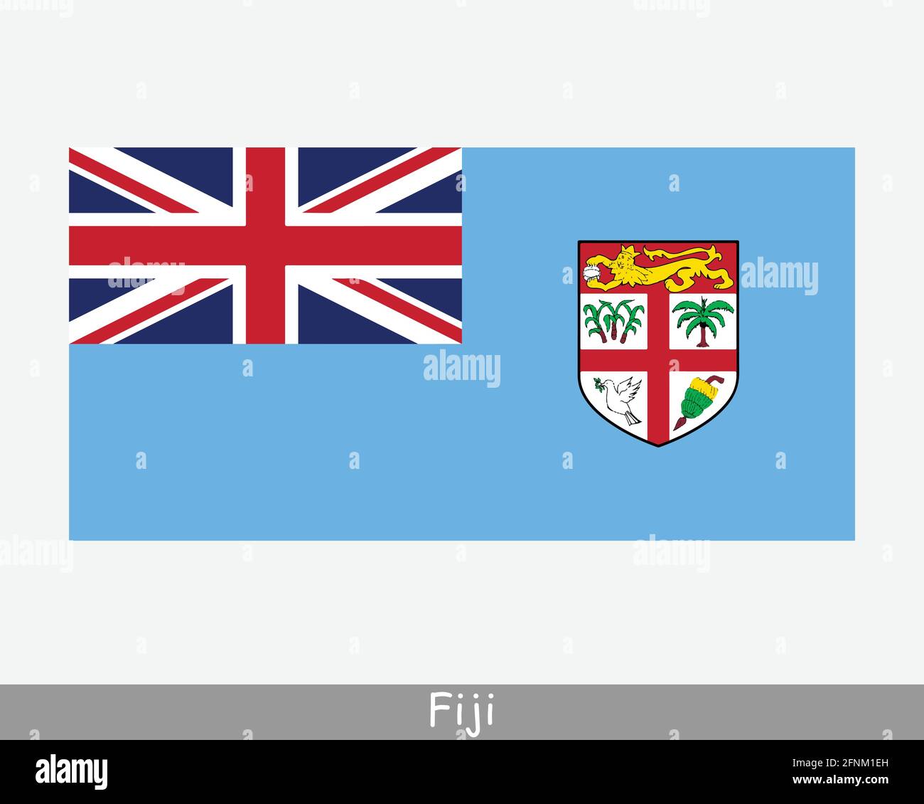 Drapeau national des Fidji. Drapeau du pays fidjien. Bannière détaillée de la République de Fidji. Fichier d'illustration de vecteur EPS Illustration de Vecteur