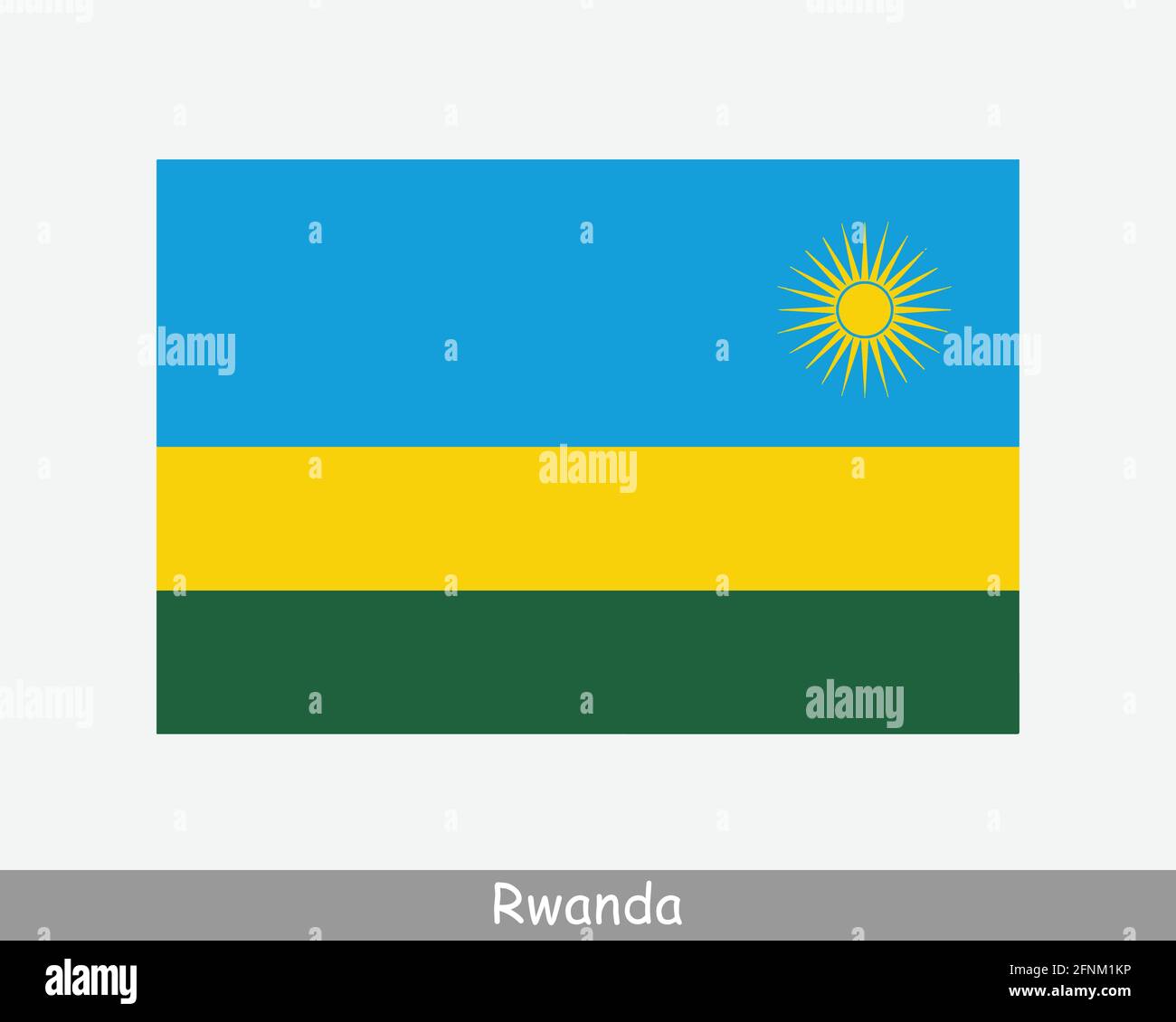 Drapeau national du Rwanda. Drapeau du pays rwandais. République du Rwanda bannière détaillée. Fichier de découpe d'illustration de vecteur EPS Illustration de Vecteur