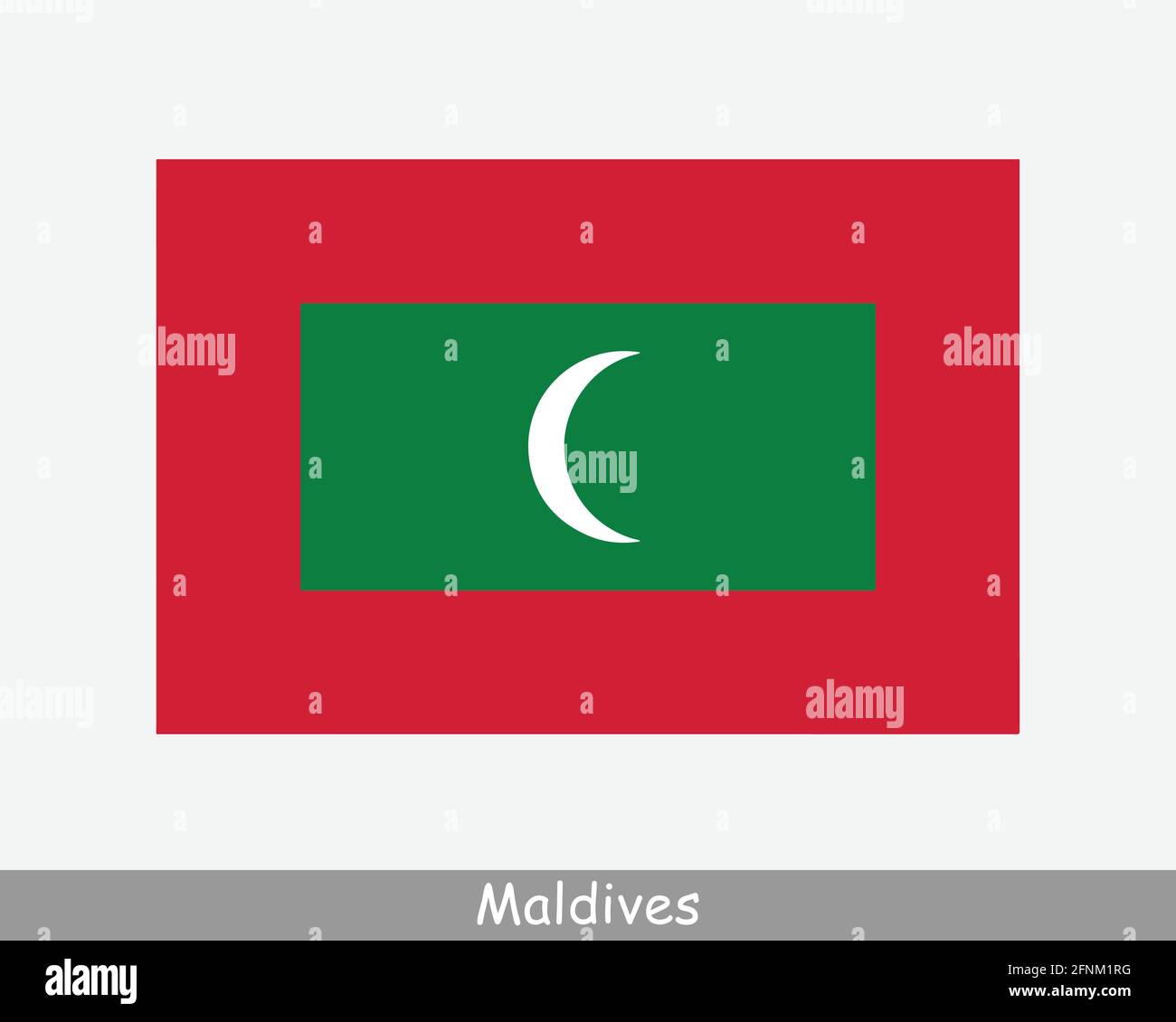 Drapeau national des Maldives. Drapeau du pays des Maldives. Bannière détaillée de la République des Maldives. Fichier de découpe d'illustration de vecteur EPS Illustration de Vecteur