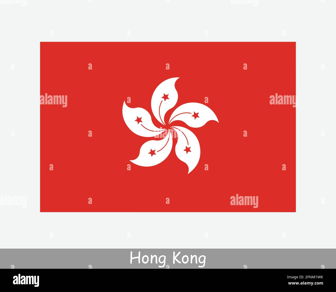 Drapeau national de Hong Kong. Drapeau de pays HKSAR. Hong Kongese bannière détaillée. Fichier de découpe d'illustration de vecteur EPS Illustration de Vecteur