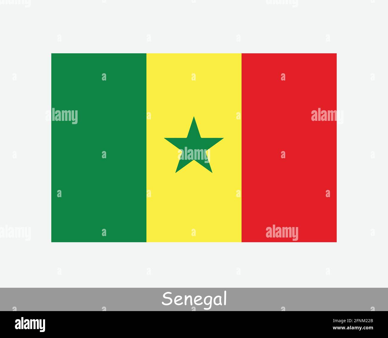 Drapeau national du Sénégal. Drapeau national sénégalais. République du Sénégal bannière détaillée. Fichier de découpe d'illustration de vecteur EPS Illustration de Vecteur