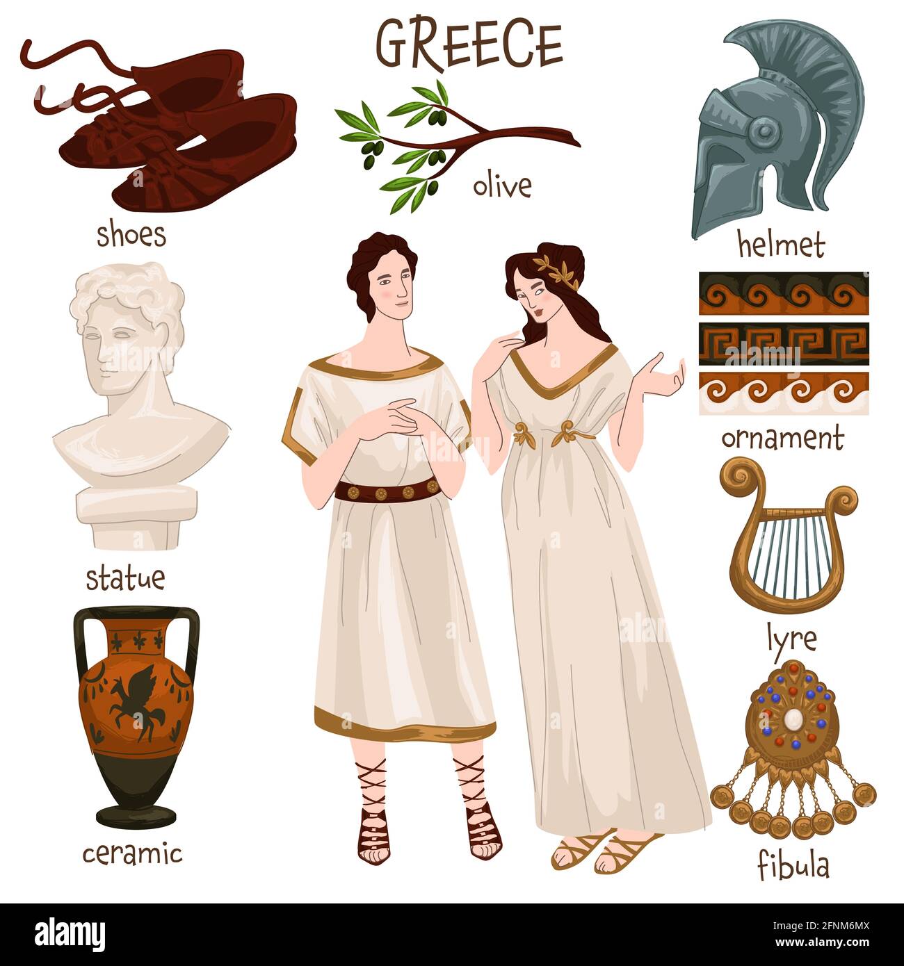 Grèce antique, personnes et appartenance personnelle Illustration de Vecteur