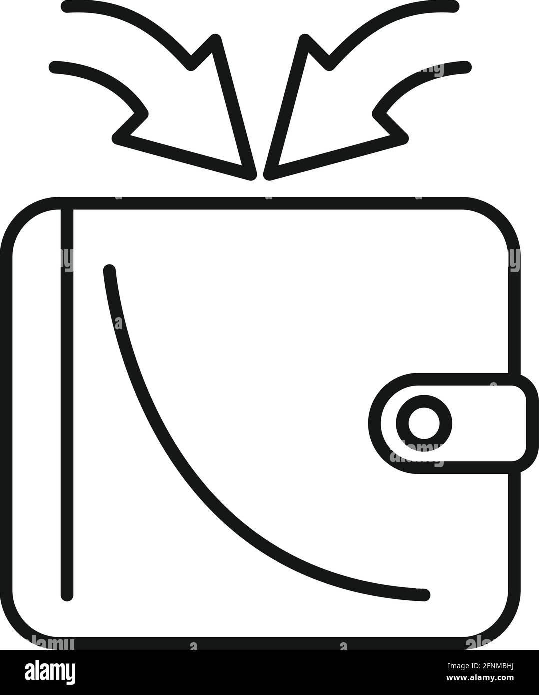 Icône de revenu d'argent de portefeuille de retraite, style de contour Illustration de Vecteur